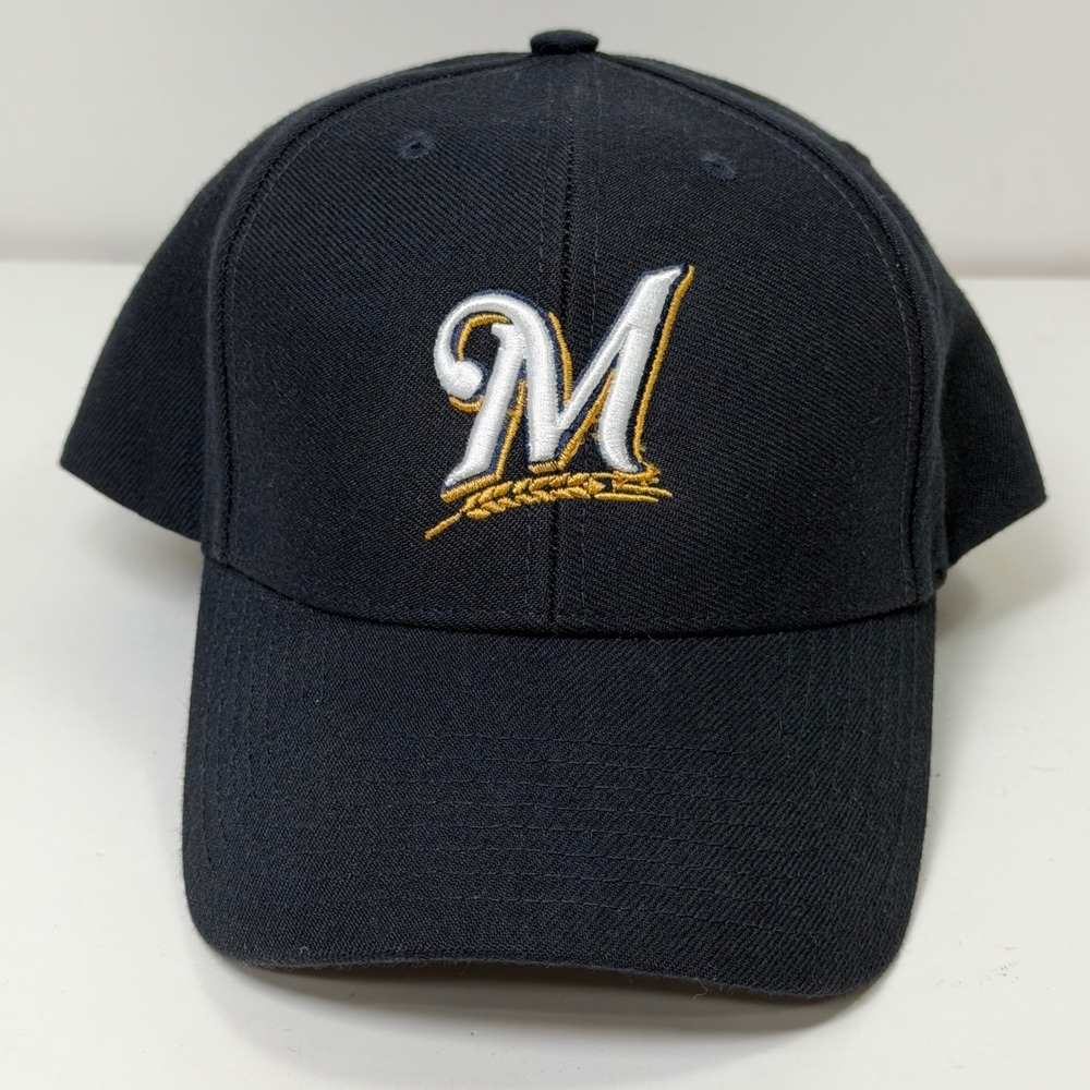 Vtg Milwaukee Brewers Hat Black Sport Street Retro Gorpcore Y2K Twins Enterprise